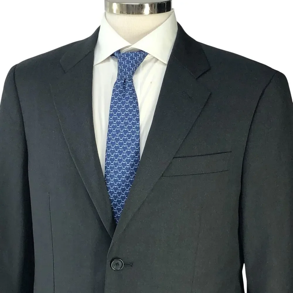 John W Nordstrom Mens Size 42S Sport Coat Suit Jacket 2 Button Charcoal Gray